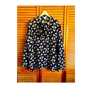 Yumi Kim Black Bird Print Blouse